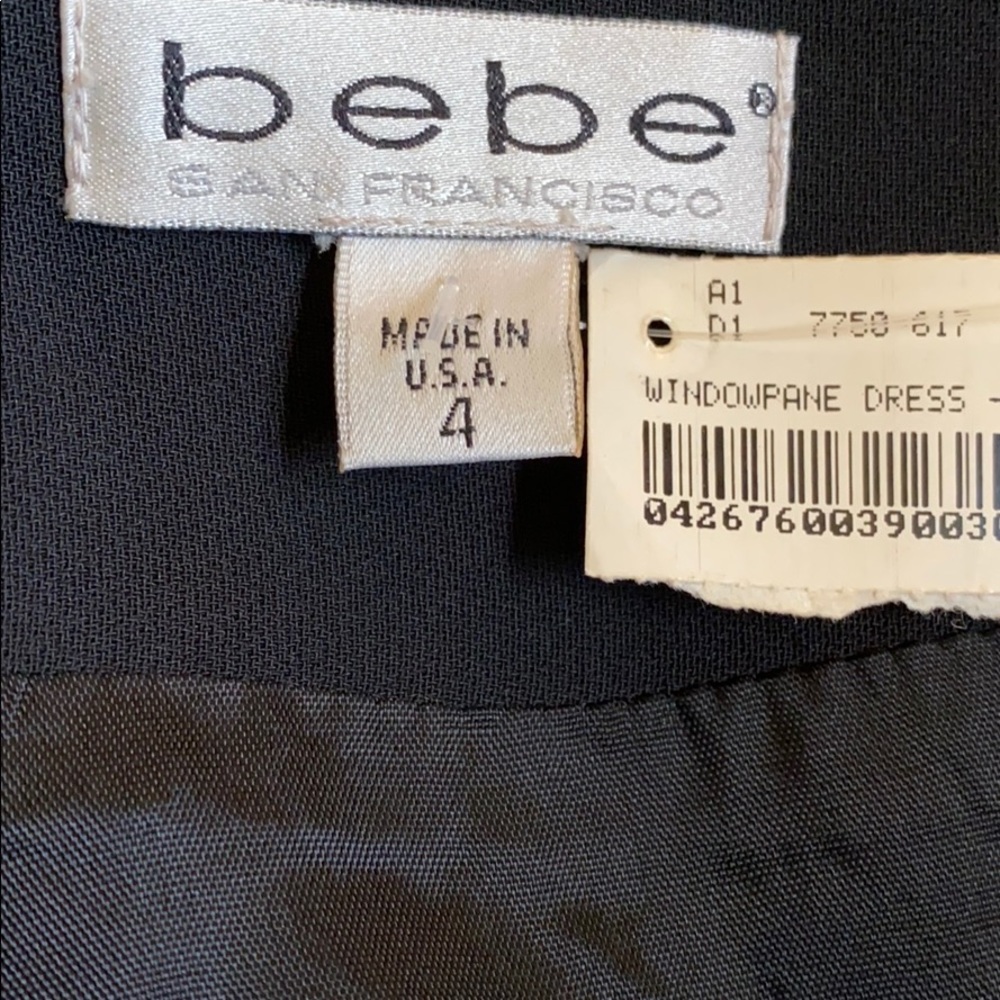 NWT!! Bebe Black Window Pane Dress - Picture 4 of 5